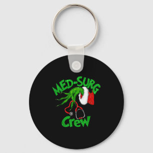 Retro Med-surg Crew Nurse Stethoscope Christmas Xm Key Ring