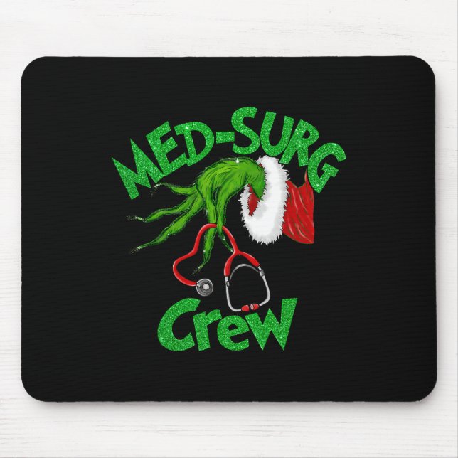 Retro Med-surg Crew Nurse Stethoscope Christmas Xm Mouse Pad (Front)