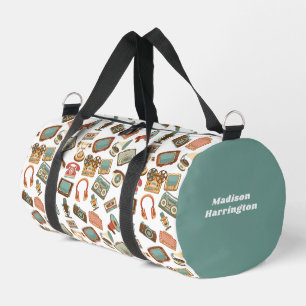 Retro Media custom name Duffle Bag