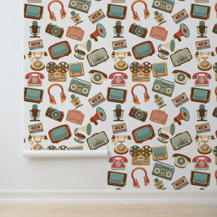 Retro Media Pattern Wallpaper