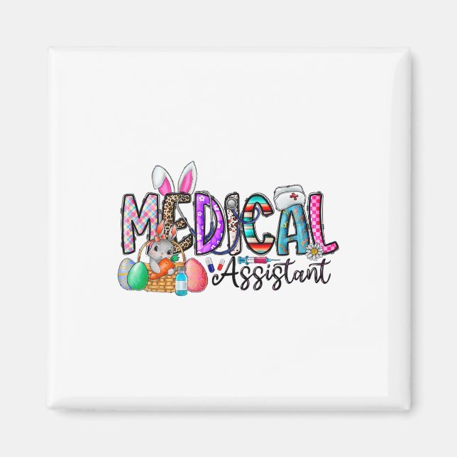 Retro Medical Istant Bunny Eggs Easter Nursing Doc Magnet (Front)