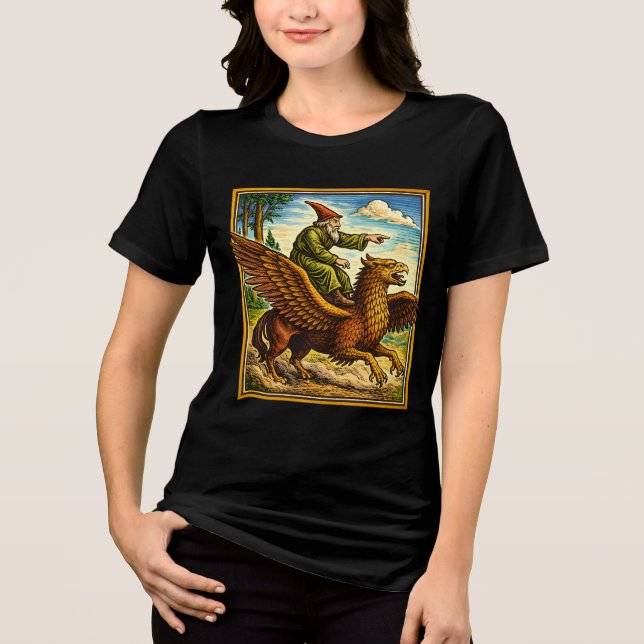 Retro Medieval Snail Rider Fantasy Tee Postcard (Front)