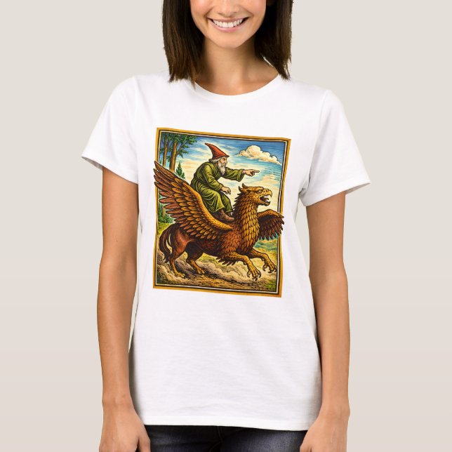 Retro Medieval Snail Rider Fantasy Tee Postcard (Front)