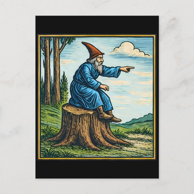 Retro Medieval Snail Rider Fantasy Tee Postcard (Front)