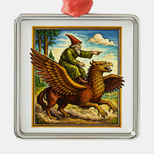 Retro Medieval Snail Rider Fantasy Tee Postcard Metal Ornament