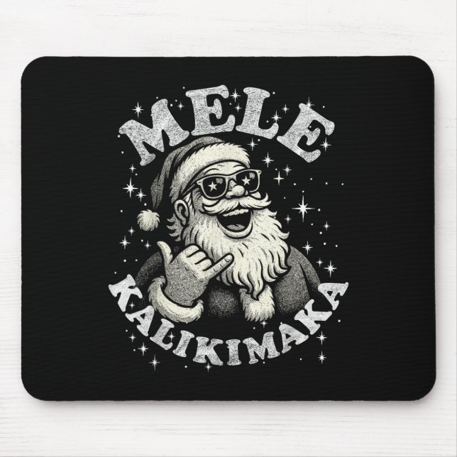 Retro Mele Kalikimaka Hawaiian Christmas Party San Mouse Pad (Front)