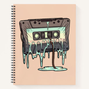 Retro Melting Cassette Tape Vaporwave Notebook