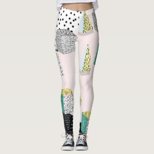 Retro Memphis: 80s-90s Hipster Pattern. Leggings
