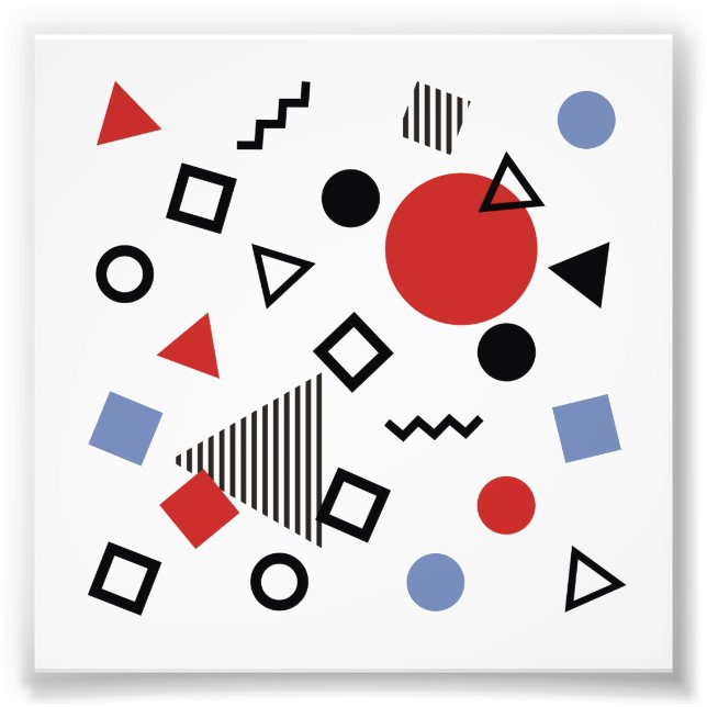 Retro Memphis Design Pattern Photo Print (Front)