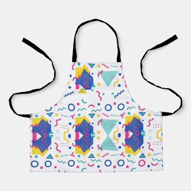 Retro Memphis Geometric Pattern Apron (Front)