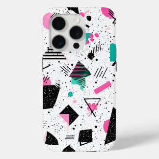 Retro Memphis Geometric Pattern iPhone 15 Pro Case