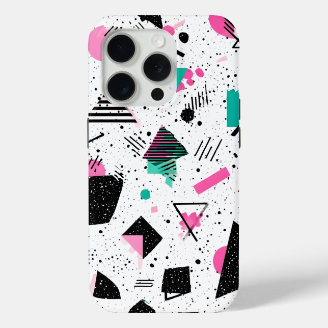 Retro Memphis Geometric Pattern Case-Mate iPhone Case (Back)