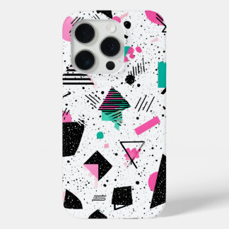 Retro Memphis Geometric Pattern iPhone 15 Pro Case