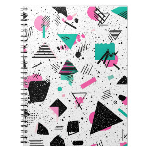 Retro Memphis Geometric Pattern Notebook