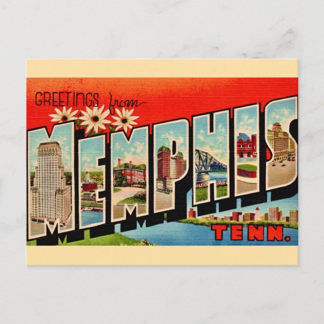Retro Memphis Greeting Postcard (Front)