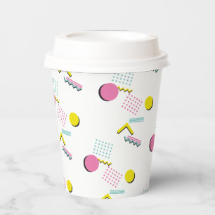 Retro Memphis Pattern 90s Theme Party Paper Cups