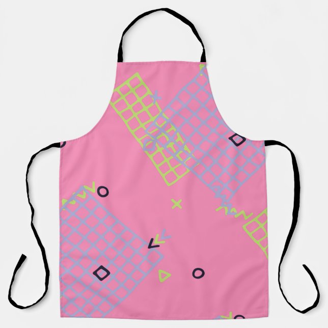 Retro Memphis Texture. Seamless Background in Tren Apron (Front)