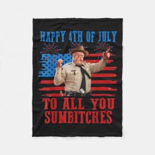 Retro Men Smokey Happy 4th Of July To Crazy Fleece Blanket