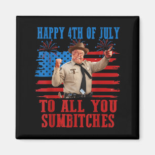 Retro Men Smokey Happy 4th Of July To Crazy Magnet