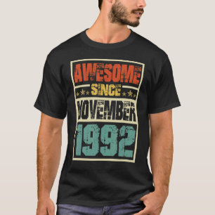 Retro Mens 30 Year Old Awesome Since November 1992 T-Shirt