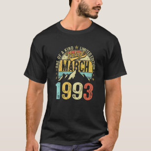 Retro Mens 30th Birthday  30 Years Vintage March 1 T-Shirt