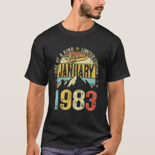 Retro Mens 40th Birthday 40 Years Awesome Januar T-Shirt