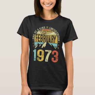 Retro Mens 50th Birthday 50 Years Awesome Februa T-Shirt