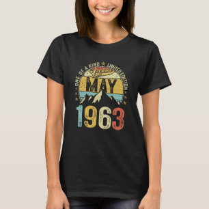 Retro Mens 60th Birthday 60 Years Awesome May 1963 T-Shirt