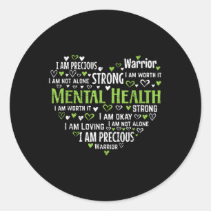 Retro Mental Health Awareness Support Mental Healt Classic Round Sticker
