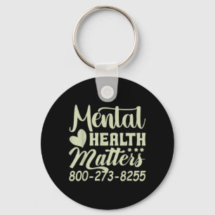 Retro Mental Health Matters 800-273-8255 Mental Key Ring