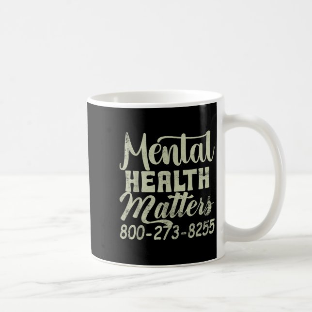 Retro Mental Health S 800-273-8255 Awareness  Coffee Mug (Right)