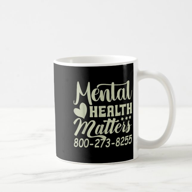 Retro Mental Health S 800-273-8255 Awareness  Coffee Mug (Right)