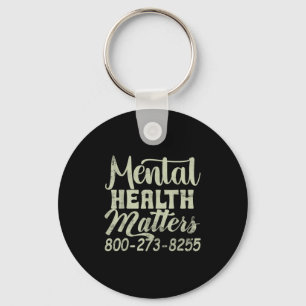 Retro Mental Health S 800-273-8255 Awareness  Key Ring