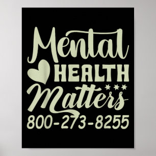 Retro Mental Health S 800-273-8255 Awareness Poster
