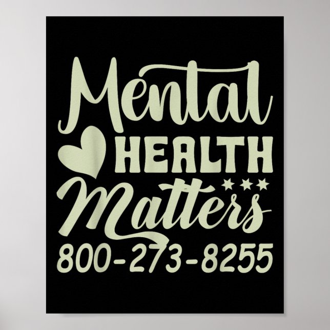 Retro Mental Health S 800-273-8255 Awareness  Poster (Front)