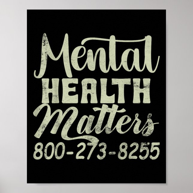 Retro Mental Health S 800-273-8255 Awareness  Poster (Front)
