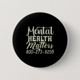 Retro Mental Health S 800-273-8255 - Mental Health 6 Cm Round Badge