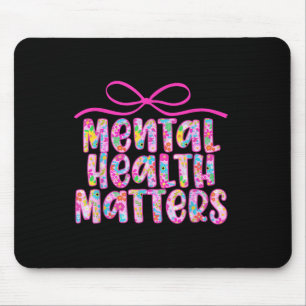 Retro Mental Health S Awareness Floral Coquette Mouse Pad