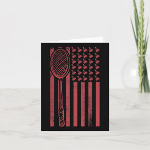Retro Merica Usa Flag Badminton Player Sport Shutt Card
