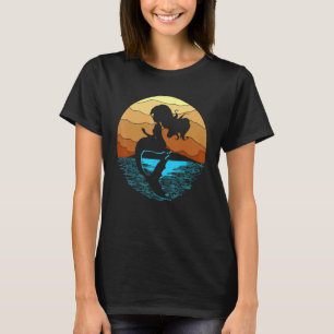 Retro Mermaid Birthday Fun Beach For Women Mermai T-Shirt