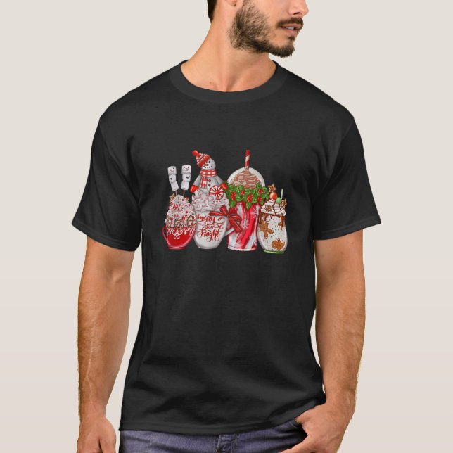 Retro Merry and Bright Coffee Hot Cocoa Mug Merry  T-Shirt (Front)