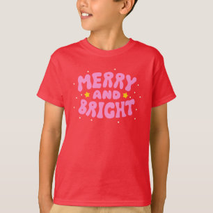 Retro Merry and Bright Holiday Design T-Shirt