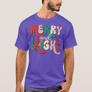 Retro Merry And Bright Leopard Matching Family Chr T-Shirt