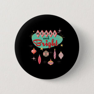 Retro Merry And Bright Mid-century Modern Christma 6 Cm Round Badge
