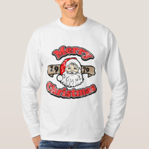 Retro Merry Christmas 1970 Santa  T-Shirt