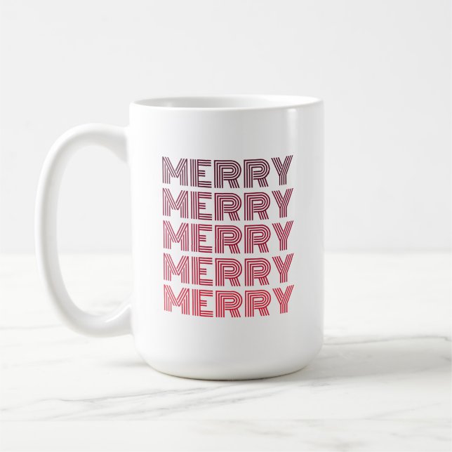 Retro Merry Christmas Coffee Mug (Left)