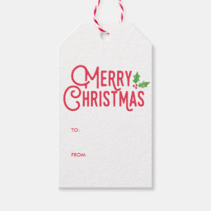 Retro Merry Christmas Gift Tags