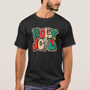 Retro Merry Christmas Groovy Xmas Leopard Lightnin T-Shirt