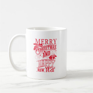Retro Merry Christmas & Happy New Year Coffee Mug