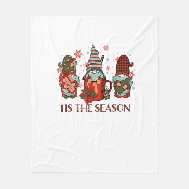 Retro Merry Christmas Hot Cocoa Tis The Season Gno Fleece Blanket (Front)